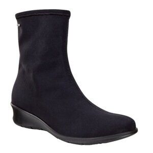 ECCO Felicia GTX Gore-Tex Black Stretch Pull-On Bootie Size 8 Comfort